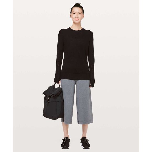 Lululemon Hello Sunday Wide-Leg Crop | Heathered Steam Blue | Sz 10 | Like New - Picture 1 of 8